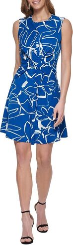 DKNY Women's Short Drapey Crepe Jewel Neck Dress in Kuwait