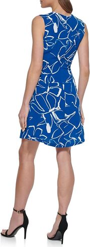 DKNY Women's Short Drapey Crepe Jewel Neck Dress in Kuwait