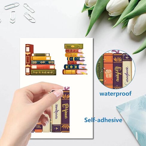 Craspire 8 Sheets 8 Styles Book Window Stickers Boho Books Window Clings Probroof Proforming Window Window Peel and Stick Glass Wall Decoration for Home Bedroom Room Library 5.7x7.87 in Kuwait