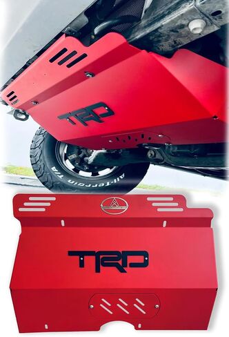 Custom Skid Plate Replacement, Compatible with Toyota Tacoma 2024-2025 2WD & 4WD. Easy Oil Filter Access, Red with Black Letters in Saudi Arabia