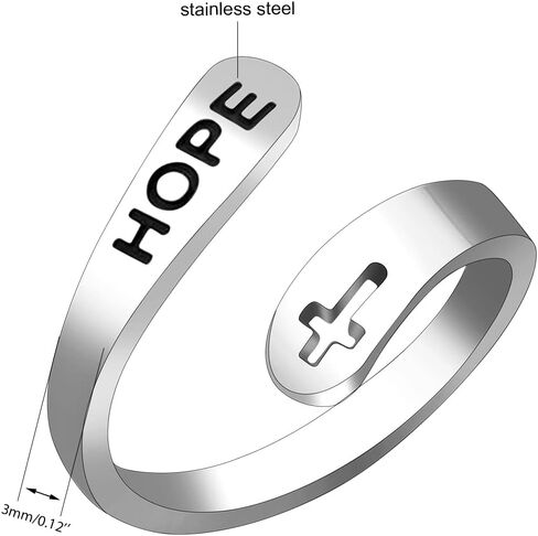 Uloveido Adjustable Inspirational Flying Dandelion Double Stainless Steel Freedom Ring Bands Cool Stacking Gift for Women, Engraving Rings Motivational Gift Y2004 in Kuwait