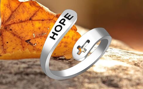 Uloveido Adjustable Inspirational Flying Dandelion Double Stainless Steel Freedom Ring Bands Cool Stacking Gift for Women, Engraving Rings Motivational Gift Y2004 in Kuwait