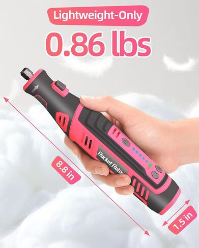 8V Cordless Rotary Tool Kit with 135pcs Accessories, 2.8Ah Battery Rechargeable Engraving Pen with LED Light, 5-Speed 30000RPM Power Rotary Tools for Drilling Grinding Sanding Polishing Dog Grooming in Saudi Arabia