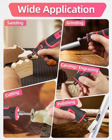 8V Cordless Rotary Tool Kit with 135pcs Accessories, 2.8Ah Battery Rechargeable Engraving Pen with LED Light, 5-Speed 30000RPM Power Rotary Tools for Drilling Grinding Sanding Polishing Dog Grooming in Saudi Arabia