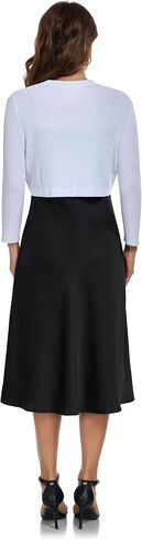 Women’s Bolero Shrug Elegant 3/4 Sleeves Open Front Cropped Cardigan Top for Dresses Work Business in Saudi Arabia