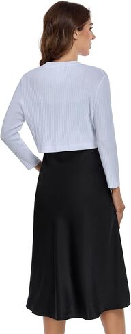 Women’s Bolero Shrug Elegant 3/4 Sleeves Open Front Cropped Cardigan Top for Dresses Work Business in Saudi Arabia