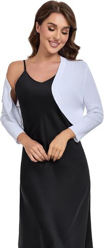 Women’s Bolero Shrug Elegant 3/4 Sleeves Open Front Cropped Cardigan Top for Dresses Work Business in Saudi Arabia