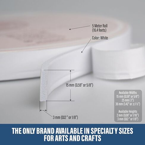Double Sided Tape for Crafts, Arts, Scrapbooking, Double-Sided Adhesive Tape with Thickness Special for Arts, Photography. (3 mm (0.11 in) Thick x 3,6 cm (0.59 in) Width) in Kuwait