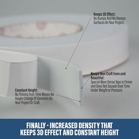 شريط لاصق مزدوج كارا للأيدي، سكرابوكينغ، الفن، ألبومات التسجيلات، شريط لاصق مزدوج كارا مع تغطية خاصة للحرف اليدوية. (بلانكو، 3 مم (0.11 بوصة) × 1,5 سم (0.59 بوصة)) in Kuwait