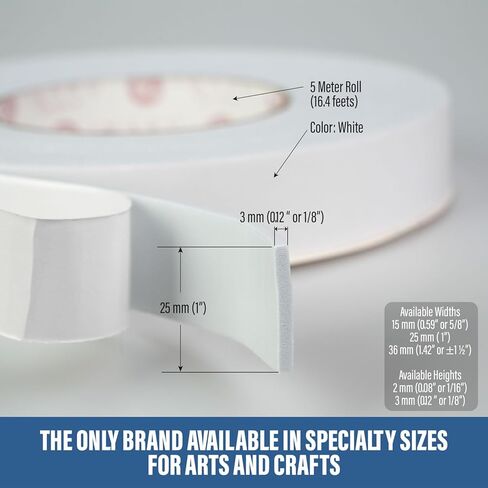 شريط لاصق مزدوج كارا للأيدي، سكرابوكينغ، الفن، ألبومات التسجيلات، شريط لاصق مزدوج كارا مع تغطية خاصة للحرف اليدوية. (بلانكو، 3 مم (0.11 بوصة) × 1,5 سم (0.59 بوصة)) in Kuwait