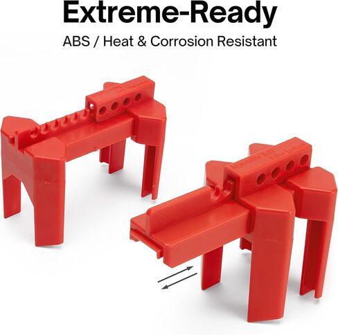 قفل صمام الكرة، جهاز قفل صمام الكرة قابل للتعديل، أقفال صنبور صغيرة في الهواء الطلق، قفل حنفية المياه، أحمر، مادة ABS، مناسبة للأنابيب الخارجية بقطر 1/2 بوصة - 2-1/2 بوصة، عبوة واحدة in Kuwait