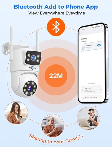 Hiseeu Wireless Security Camera System, 5G/2.4G WiFi, Dual Lens View, Full HD Color Night Vision, Smart Motion Detection, Auto Track,Two-Way Audio, 2K Home Safety Camera, 1TB HDD, No Monthly Fees in Kuwait