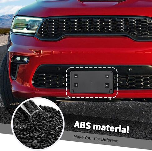 حامل صحن لوحة رخصة الأمامي مناسبة ل Dodge Durango 2021-2024 (أسود) in Kuwait