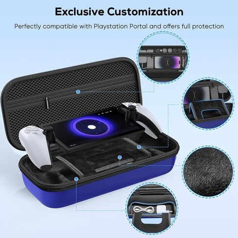 8 in 1 Accessoris Kit Compatible with Playstation Portal, Hard EVA Carry Case for Ps Portal, Soft Silicone Protective Cover, 2 HD Pack Screen Protector with 4 Thumb Grip for Ps Portal Case in Kuwait