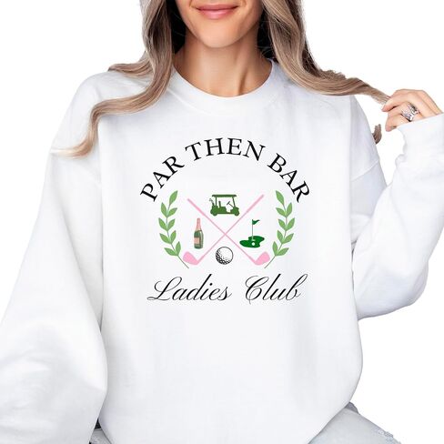 Olive Loves Apple Par Then Bar Ladies Club Sweatshirt for Women Funny Ladies Golfing Sweater in Saudi Arabia