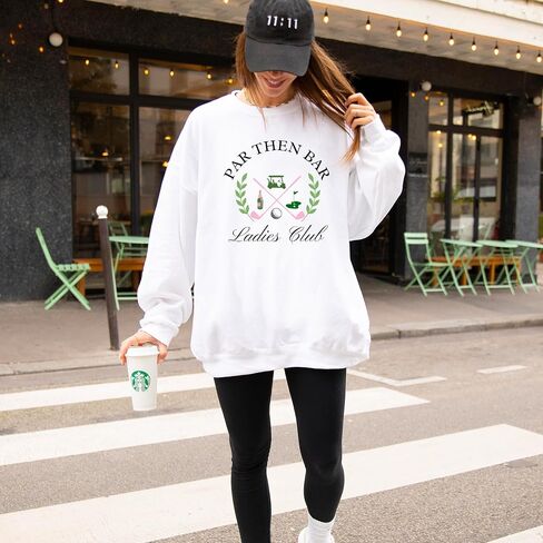 Olive Loves Apple Par Then Bar Ladies Club Sweatshirt for Women Funny Ladies Golfing Sweater in Saudi Arabia