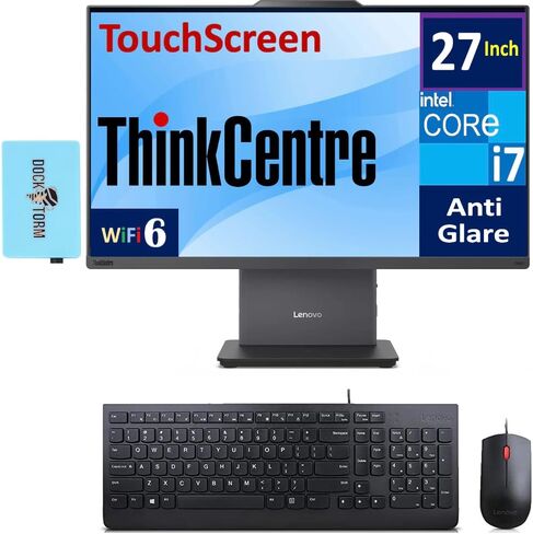 Lenovo ThinkCentre Neo All-in-One Business Desktop, 27" 100Hz Touch FHD Display (Intel i7-13620H, 64GB DDR5, 512GB SSD, WiFi 6, 5MP IR Webcam, W11P) w/Wired Keyboard, Mouse & DKZ USB Port Expander in Saudi Arabia