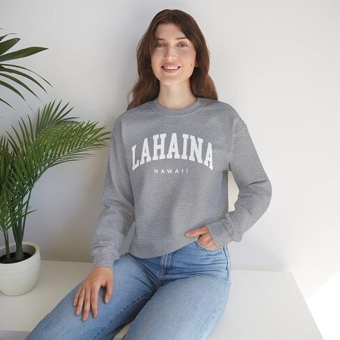 Lahaina Hawaii Adult Unisex Crewneck Sweatshirt in Saudi Arabia