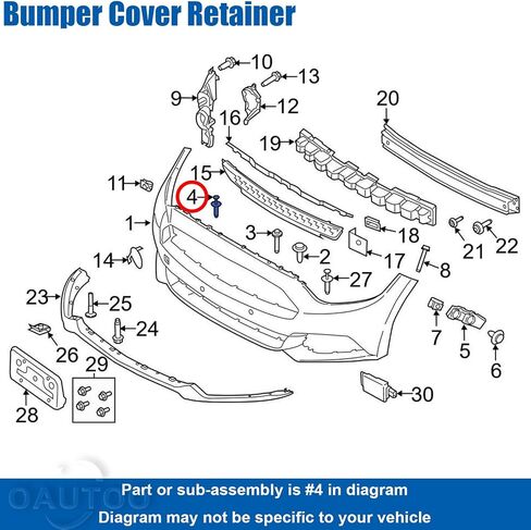 OAUTOO 30pcs 1/4" (6mm) Hole Bumper Cover Fender Liner Splash Shield Retainer Wheel Opening Molding Clip for GM 21077123 Chrysler 6509103AA Ford W705436-S300 in Saudi Arabia