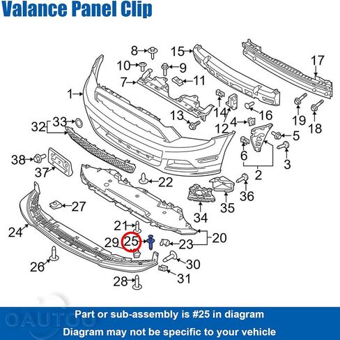 OAUTOO 30pcs 1/4" (6mm) Hole Bumper Cover Fender Liner Splash Shield Retainer Wheel Opening Molding Clip for GM 21077123 Chrysler 6509103AA Ford W705436-S300 in Saudi Arabia