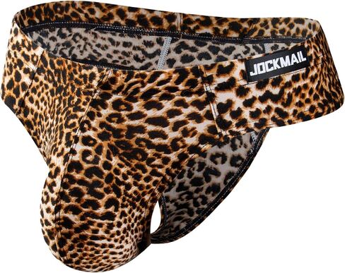 cloudmall Sexy Men's Underwear Thong Low Rise G-String Leopard Print Bulge Pouch Briefs in Saudi Arabia