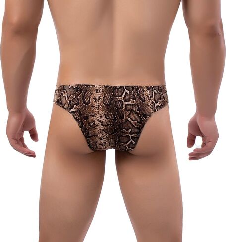 cloudmall Sexy Men's Underwear Thong Low Rise G-String Leopard Print Bulge Pouch Briefs in Saudi Arabia