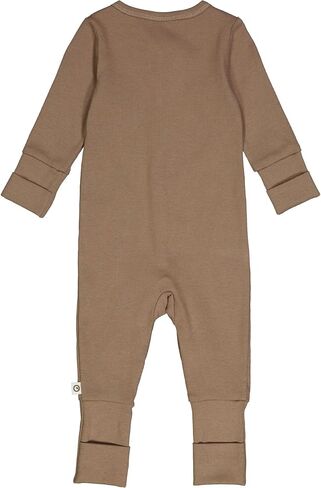 Müsli Organic Cotton Rib Bodysuit with Reversible Feet, Baby Sweater with Front Snap Closure, Warm Baby Bodysuit, Unisex Baby Clothes, Gentle for Baby's Skin (Balsam cream, 6-9M) in Saudi Arabia