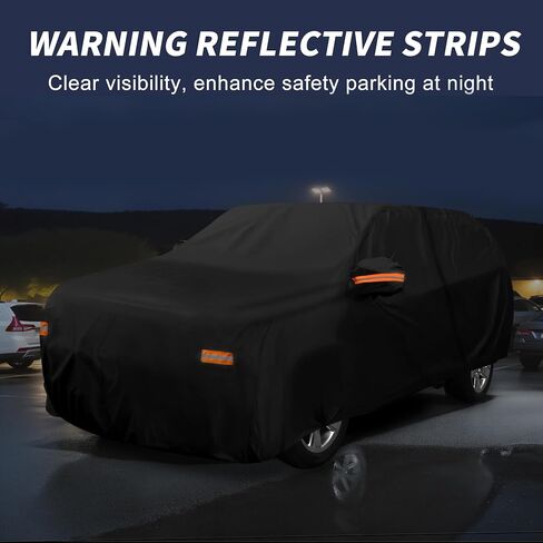 X AUTOHAUX Car Cover Outdoor Waterproof Sun Rain Snow Hail Protection with Left Side Door Zipper 210D-PU for Hyundai Santa Fe in Saudi Arabia