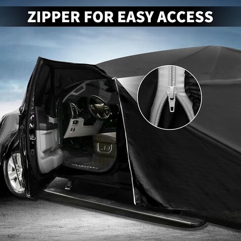X AUTOHAUX Car Cover Outdoor Waterproof Sun Rain Snow Hail Protection with Left Side Door Zipper 210D-PU for Hyundai Santa Fe in Saudi Arabia