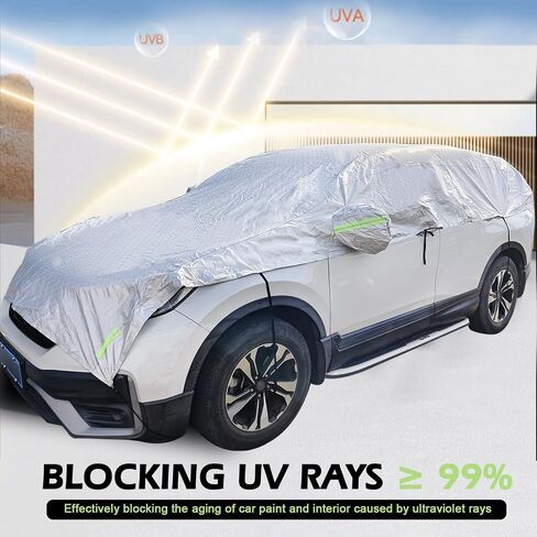 MLY 1 PC Car Cover Waterproof All Weather, 16.73Ft Cotton with Reflective Windproof Straps, All-Season Outdoor Protection Car Cover for Sedan, Sun Rain Snow Defense (Silver) in Saudi Arabia