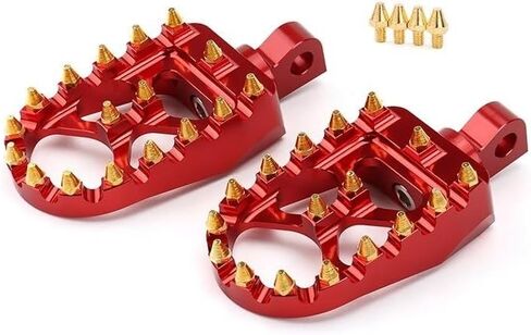 Gold Spike MX Foot Pegs Motorcycle Wide Fat Footpegs Footrests 360 Roating For Ha-rl-ey Dy-na Fa-tb-oy Sp-ort-ster Ir-on 883 St-re-et B-ob (Color : Red) in Saudi Arabia