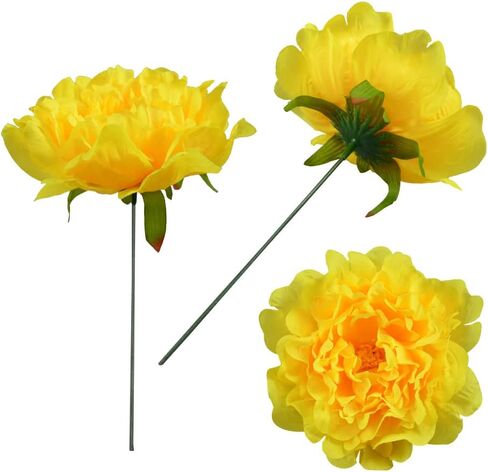 20pcs 5 "زهور الزهور الاصطناعية ، الفاوانيا الحريرية مع 6" السيقان ، والزهور المناسبة لباقات الزفاف ، ديكور الحفلات (القهوة) in Kuwait