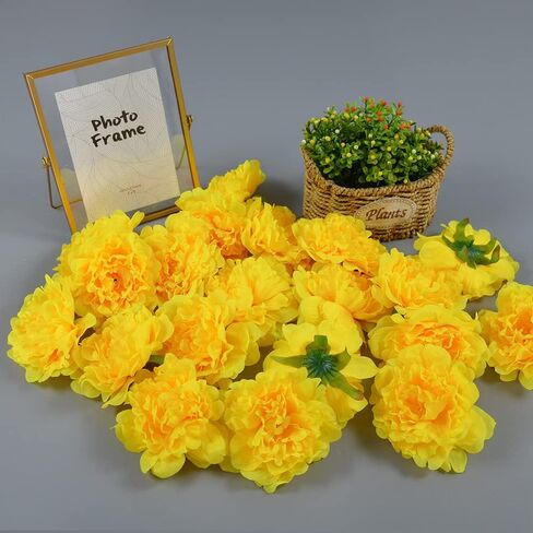 20pcs 5 "زهور الزهور الاصطناعية ، الفاوانيا الحريرية مع 6" السيقان ، والزهور المناسبة لباقات الزفاف ، ديكور الحفلات (القهوة) in Kuwait