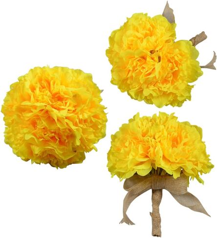 20pcs 5 "زهور الزهور الاصطناعية ، الفاوانيا الحريرية مع 6" السيقان ، والزهور المناسبة لباقات الزفاف ، ديكور الحفلات (القهوة) in Kuwait