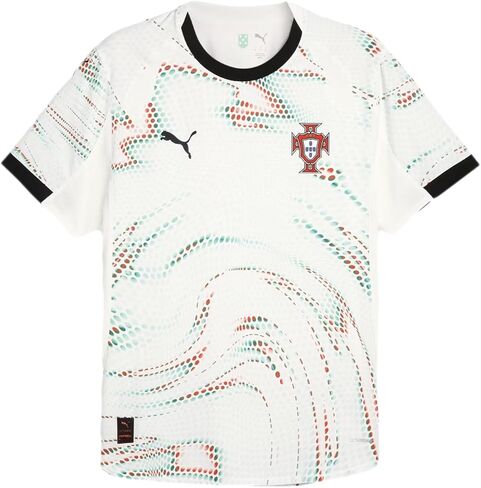 PUMA MENS PORTUGAL '25 Home Authentic Crew Neck Dece Short sercice Jersey Soilds - Red in Kuwait