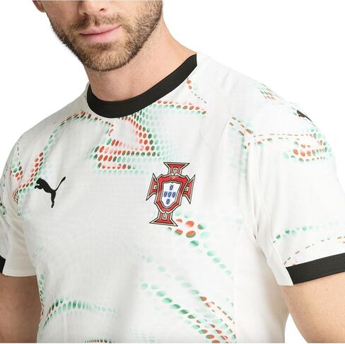 PUMA MENS PORTUGAL '25 Home Authentic Crew Neck Dece Short sercice Jersey Soilds - Red in Kuwait