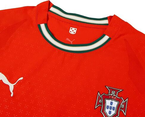 PUMA Mens Portugal '25 Home Authentic Crew Neck Short Sleeve Replica Jersey Soccer Cleats - Red in Saudi Arabia