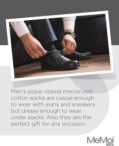 MeMoi Pique Men's Mercerized Cotton Socks 3-Pack in Saudi Arabia
