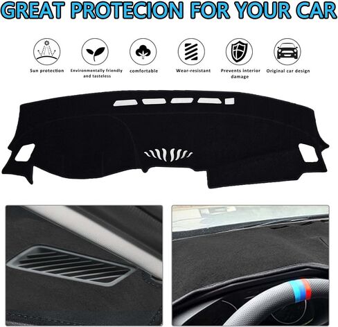 2025 HRV Dashboard Cover: Compatible with Honda HR-V 2023-2024 2025 Dashboard Cover Mat Dash Mat Dash Carpet Cover Protector Sunshade No Glare 2025 HRV Accessories, Black in Kuwait