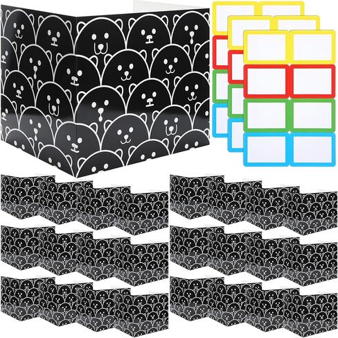Crtiin 24 Pcs Privacy Boards Desk Privacy Folders Standard Privacy Board School Privacy Cardboard Board Desk Dividers for Student Desks Reduces Distractions Keep Eyes from Wandering (Bear) in Kuwait