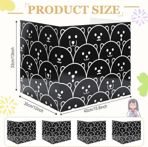 Crtiin 24 Pcs Privacy Boards Desk Privacy Folders Standard Privacy Board School Privacy Cardboard Board Desk Dividers for Student Desks Reduces Distractions Keep Eyes from Wandering (Bear) in Kuwait
