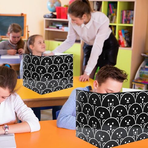 Crtiin 24 Pcs Privacy Boards Desk Privacy Folders Standard Privacy Board School Privacy Cardboard Board Desk Dividers for Student Desks Reduces Distractions Keep Eyes from Wandering (Bear) in Kuwait