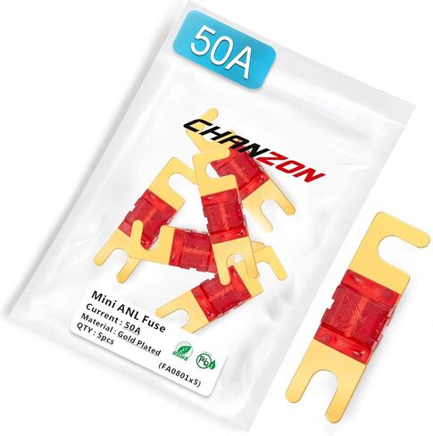 Chanzon 5pcs 100a AFS Mini ANL (MANL) FUSE COLL COLL CASING GOLD FUSES 32V 100 AMP in Saudi Arabia