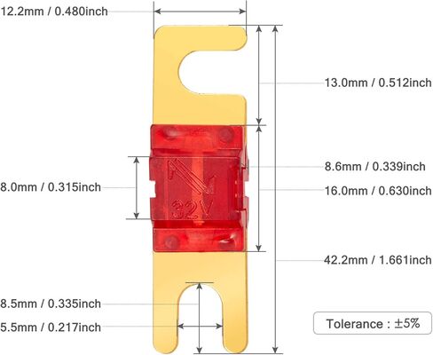 Chanzon 5pcs 100a AFS Mini ANL (MANL) FUSE COLL COLL CASING GOLD FUSES 32V 100 AMP in Saudi Arabia