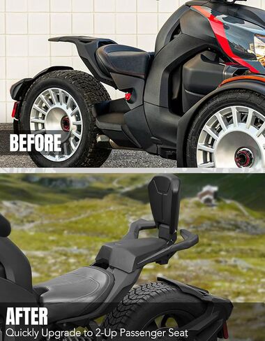 A & UTV PRO Passenger Seat with Foot Pegs for Can-Am Ryker All Model, Rear Passenger Seat for Ryker Accessories, Replace OEM#219400842(Max Mount 219400800 Required) in Saudi Arabia