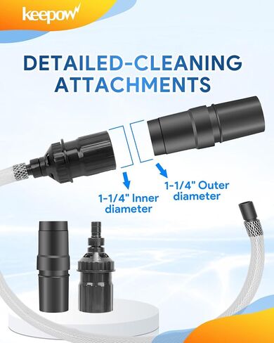 KEEPOW Micro Cleaning Nozzle Kit, 1-1/4" Detailed Cleaning Vacuum Attachments Vacuum Accessories for Compact Wet Dry Shop Vacuum, 6 Pieces in Saudi Arabia