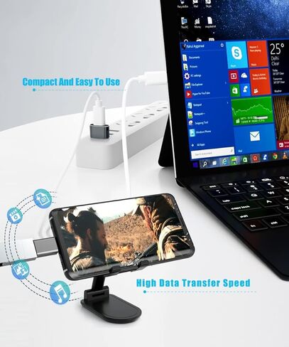 Basesailor USB to USB C Adapter with C Male to 3.0 Female Charger 4Pack,iPhone 16 15 Pro Max Charger,Thunderbolt 4 OTG Converter for MacBook,iPhone 14 13,Apple Watch 10 9 8,S24 S23 22,iPad Air,AirPods in Kuwait