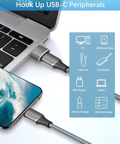 Basesailor USB to USB C Adapter with C Male to 3.0 Female Charger 4Pack,iPhone 16 15 Pro Max Charger,Thunderbolt 4 OTG Converter for MacBook,iPhone 14 13,Apple Watch 10 9 8,S24 S23 22,iPad Air,AirPods in Kuwait