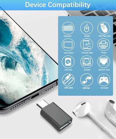 Basesailor USB to USB C Adapter with C Male to 3.0 Female Charger 4Pack,iPhone 16 15 Pro Max Charger,Thunderbolt 4 OTG Converter for MacBook,iPhone 14 13,Apple Watch 10 9 8,S24 S23 22,iPad Air,AirPods in Kuwait