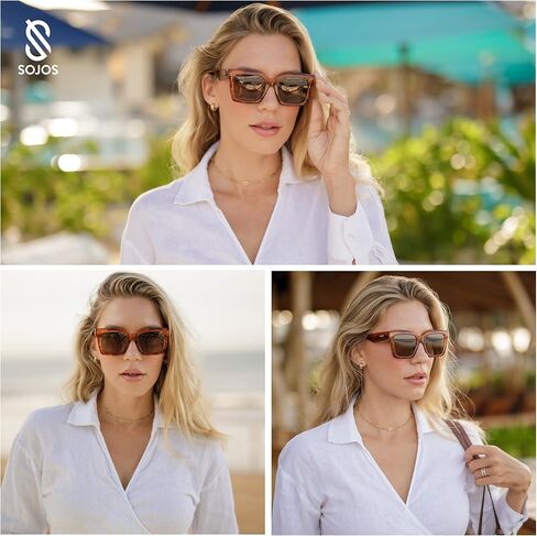SOJOS Trendy Square Polarized Sunglasses for Womens Mens,Retro Plastic Frame Shades Designer Inspired Sun Glasses SJ2306 in Saudi Arabia